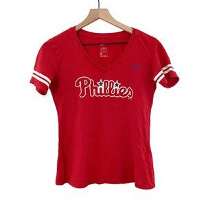 Nike Phillies Red V-Neck Tee
